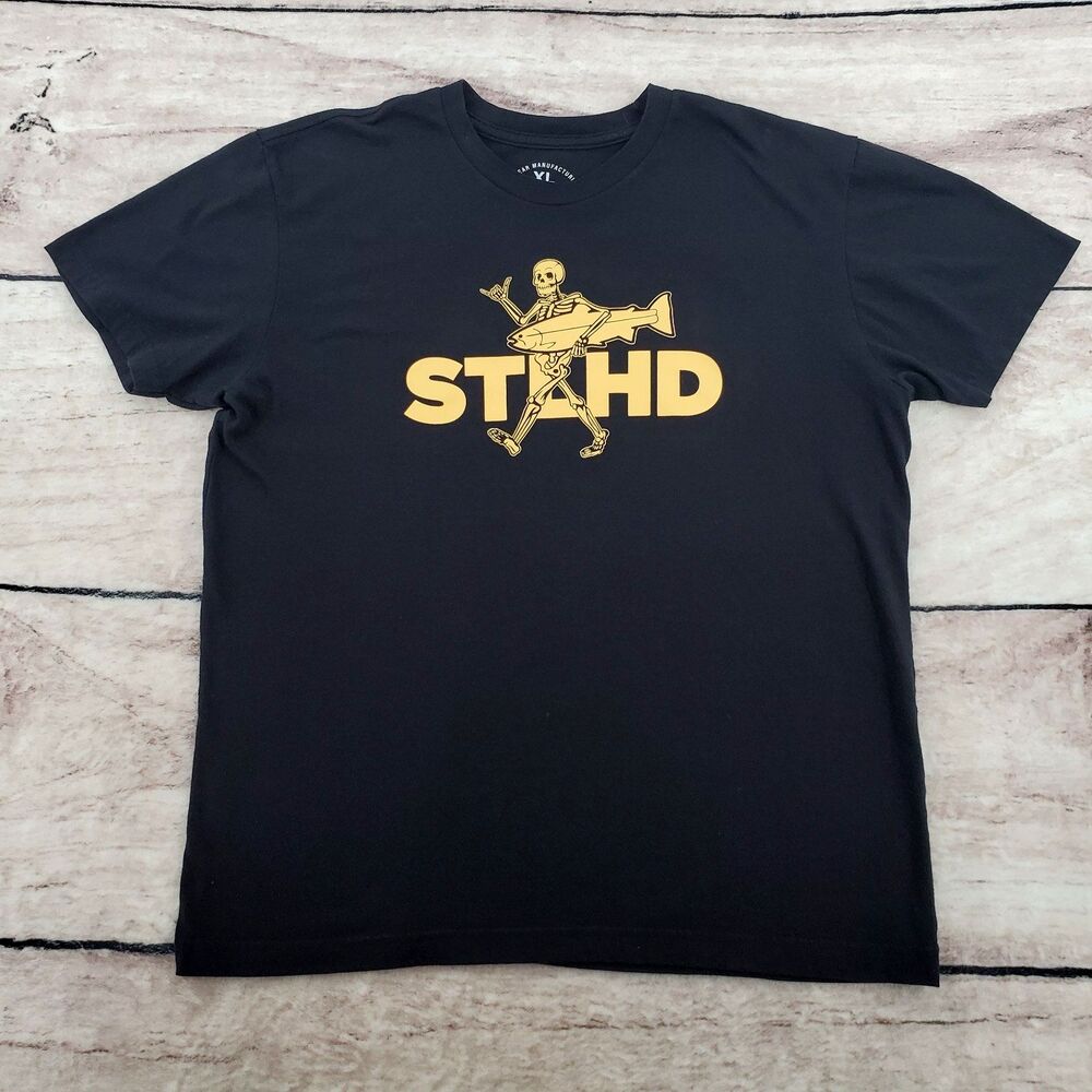 STLHD Gear Mens XL Black Shirt Skeleton Surfing Beach Summer Halloween Fishing
